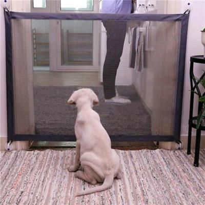 Hond huisdier hekken draagbare vouwen veilige bescherming veiligheid deur Magic Gate voor honden kat Huisdier grootte: 180cm x72cm (zwart)
