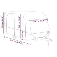 VidaXL Caravanhoes 550x250x220 cm vliesvlies grijs - thumbnail
