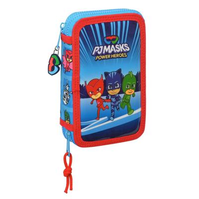Dubbele etui PJ Masks Blauw 12.5 x 19.5 x 4 cm (28 Onderdelen)