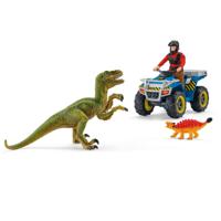 Schleich - vlucht op quad tegen Velociraptor - 41466 - thumbnail