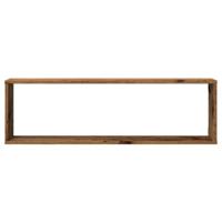 Wandschappen kubus 4 st 100x15x30 cm bewerkt hout oud hout - thumbnail