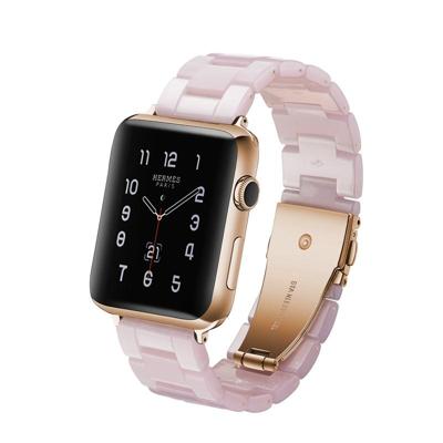 Eenvoudige mode hars horlogebandje voor Apple Watch serie & 40mm & serie 3 & 2 & 1 38mm (roze) Eenvoudige mode hars horlogebandje voor Apple Watch serie & 40mm & serie 3 & 2 & 1 38mm (roze)