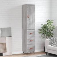 Hoge kast 34,5x34x180 cm bewerkt hout grijs sonoma eikenkleurig - thumbnail