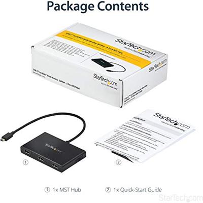 StarTech.com USB C naar HDMI multi-monitor adapter - 3-poort MST hub - monitor splitter - USB 3.1 Type C (MSTCDP123HD)