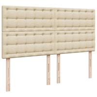 Boxspring met matras stof crèmekleurig 80x200 cm - thumbnail