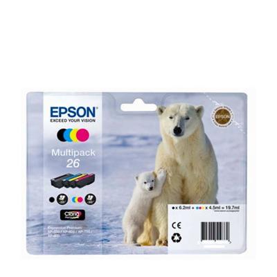 Epson Inktcartridge T2616, 26 Origineel Combipack Zwart, Cyaan, Magenta, Geel C13T26164010
