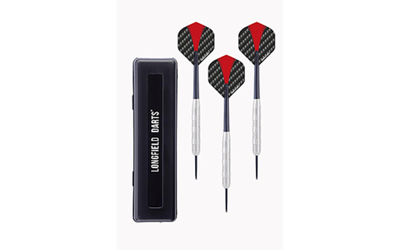 Longfield nickel silver darts op blister - 23 gram Longfield nickel silver darts op blister - 23 gram