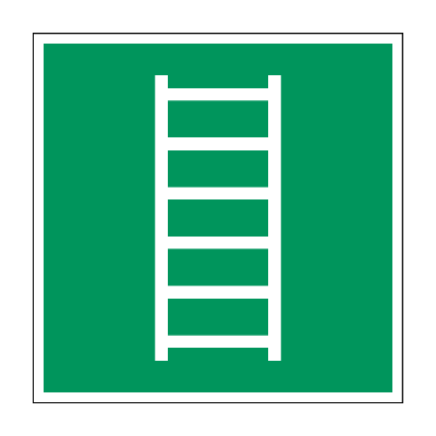 Vluchtladder - 100 x 100 mm - Kunststof bord Vluchtladder - 100 x 100 mm - Kunststof bord