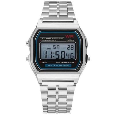 Mannen Sporthorloges militaire Quartz LED digitale waterdichte Quartz gouden vrouwen mannen horloge (zilver)