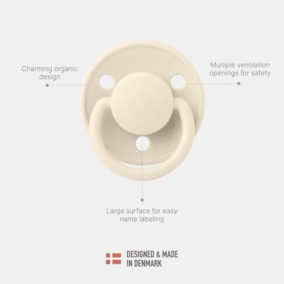 Set van 2 BIBS De Lux siliconen spenen amandelgroen + wolkengrijs