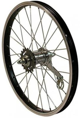 Hzb achterwiel 20 inch etrto 406 remnaaf alu zwart vaste as