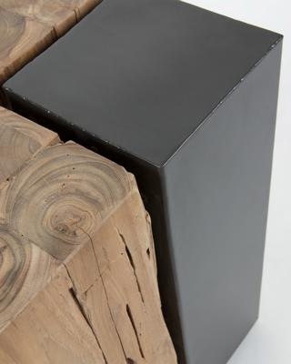 Kave Home Bijzettafel 'Kwango' Teakhout en metaal, 29 x 29cm Kave Home Bijzettafel 'Kwango' Teakhout en metaal, 29 x 29cm