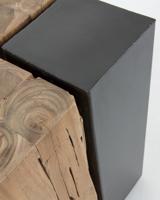 Kave Home Bijzettafel 'Kwango' Teakhout en metaal, 29 x 29cm - thumbnail