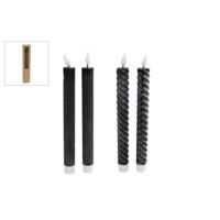 CosyDecor Kaars led zwart 25cm set a 2 stuks - thumbnail