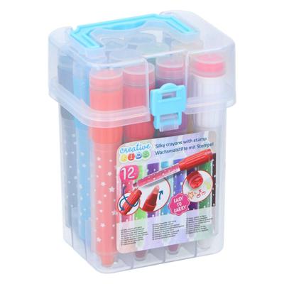 Creative kids 12 Stuks zijdewasco's met stempel Creative kids 12 Stuks zijdewasco's met stempel