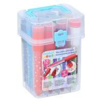 Creative kids 12 Stuks zijdewasco's met stempel - thumbnail
