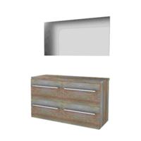 Basic-Line Basic 46 Badkamermeubelset - 120 x 46 cm - Met Grepen - 4 Lades - Wastafelblad - Spiegel - Scotch Oak - thumbnail