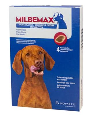 Milbemax kauwtabletten hond vanaf 5 kg 4 tabletten