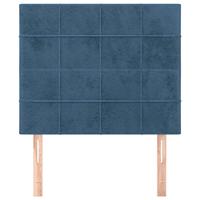 Hoofdborden 2 st 90x5x78/88 cm fluweel donkerblauw - thumbnail