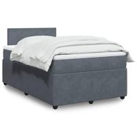 Boxspring met matras fluweel donkergrijs 120x190 cm - thumbnail
