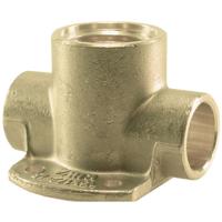 Riko Dubbel Muurplaat Messing 15x1/2x15 Soldeerverbinding - thumbnail