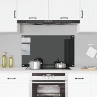 VidaXL Spatscherm keuken 100x60 cm gehard glas zwart - thumbnail