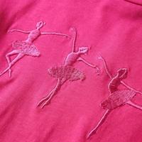 Kindershirt met lange mouwen ballerinaprint 128 felroze - thumbnail