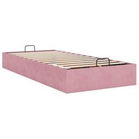 Bedframe zonder matras 90x200 cm fluweel roze - thumbnail