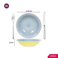 Cookinglife Diepe Borden / Pastaborden Pastel Harmony ø 21 cm - 6 Stuks - thumbnail