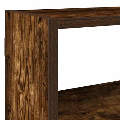 Wandschap kubus 7 vakken bewerkt hout gerookt eikenkleurig - thumbnail