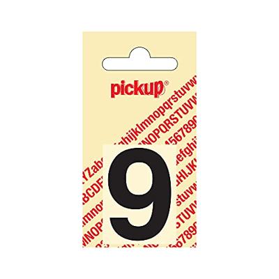 Plakcijfer Helvetica 40 mm Sticker zwarte cijfer 9 Pickup - Pickup