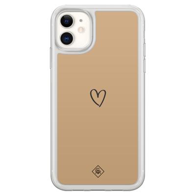 iPhone 11 hybride hoesje - Hart bruin iPhone 11 hybride hoesje - Hart bruin