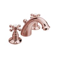 Wastafelmengkraan 3-gats Sapho Antea 2-knop Uitloop Gebogen 8.5 cm Rose Goud (incl. waste) - thumbnail