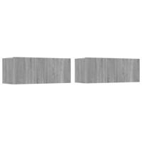 4-delige Tv-meubelset bewerkt hout grijs sonoma eikenkleurig - thumbnail