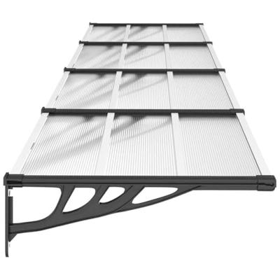 Deurluifel 396x90 cm polycarbonaat zwart en transparant - thumbnail