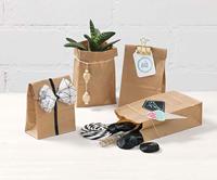 Folia papieren zak, 100 x 55 x 175 mm, pak van 15 stuks, kraft - thumbnail