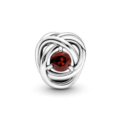 Pandora 790065C06 Bedel Salsa Red Eternity Circle zilver-kristal rood