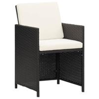 Tuinstoelen 4 st poly rattan zwart - thumbnail