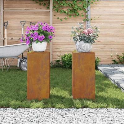 Plantenstandaard 2 pcs Roestig 24 x 24 x 55 cm Cortenstaal