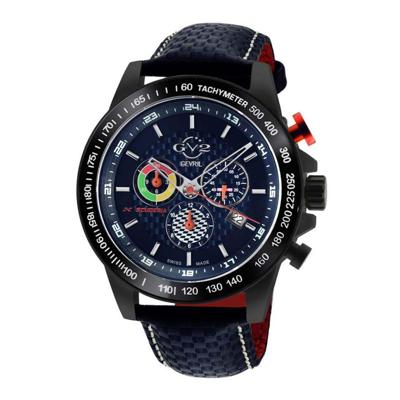 Gevril GV2 Men's Scuderia Blue Dial Blue Leather Chronograph Date Watch 9924 Gevril GV2 Men's Scuderia Blue Dial Blue Leather Chronograph Date Watch 9924