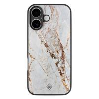 iPhone 16 glazen hardcase - Marmer goud - thumbnail