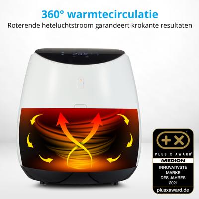 MEDION XXL Airfryer MD 19279, Vetvrij frituren, Digitaal bedieningspaneel, 8 Automatische programma's, 2000W Vermogen