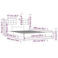 Bedframe met hoofdeinde en LED-verlichting wit 150x200 cm - thumbnail