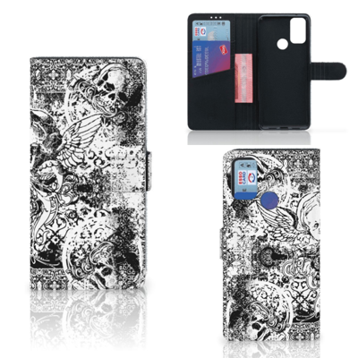 Telefoonhoesje met Naam Alcatel 1S (2021) Skulls Angel | Portemonnee hoesje Telefoonhoesje met Naam Alcatel 1S (2021) Skulls Angel | Portemonnee hoesje