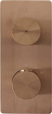 Ben Engraved Line Slim inbouw regendoucheset Ø25cm met muuraansluiting geborsteld koper pvd