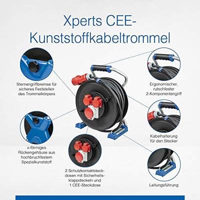 Schwabe CEE-Kabelhaspel Xperts 400V Neopreen H07RN-F 5Gx2,5 Ø285mm IP44 20m - thumbnail
