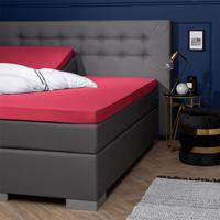 Presence Egyptisch Katoenen Jersey Splittopper Hoeslaken Kleur: Rood, 140/160 x 200/210/220 cm - thumbnail