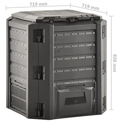 VidaXL Compostbak 380 l zwart - thumbnail