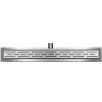 Wiesbaden 3e generatie douchegoot met muurflens en rooster 70 x 7 cm RVS - thumbnail