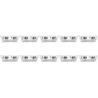 Spot Armatuur 10 Pack - Pragmi Zano Pro - GU10 Inbouwspot - Rechthoek Dubbel - Wit - Aluminium - Kantelbaar - 185x93mm - thumbnail